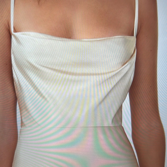 NWT ✨ Fame & Partners Strappy Draped Gown Champagne - Picture 4 of 5